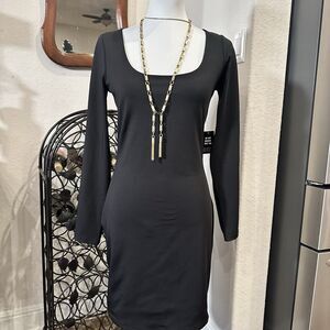 NWT EXPRESS Body Contour Long Sleeve Back Cutout Mini Dress SIZE M snatched sexy